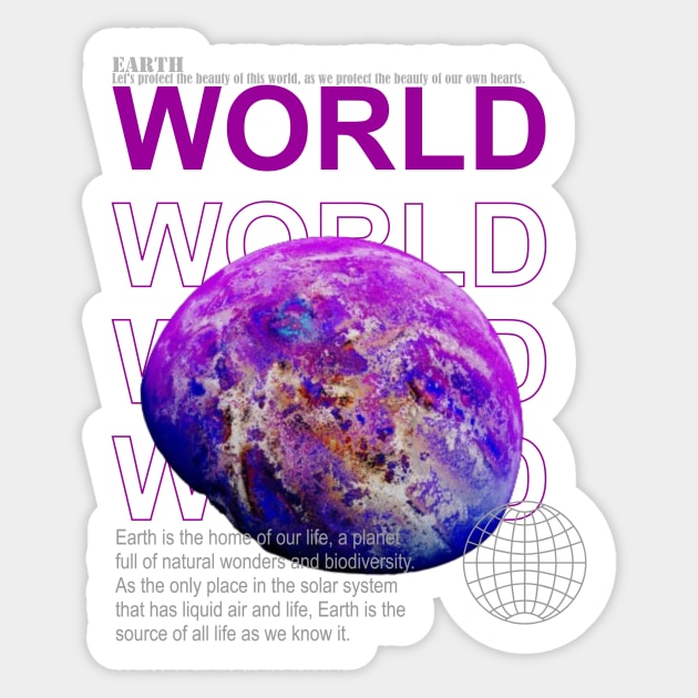 world Sticker by CreativeIkbar Prints